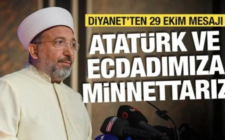 Diyanet’ten Cumhuriyet’in 102. yılı mesajı: “Atatürk ve ecdadımıza minnettarız”