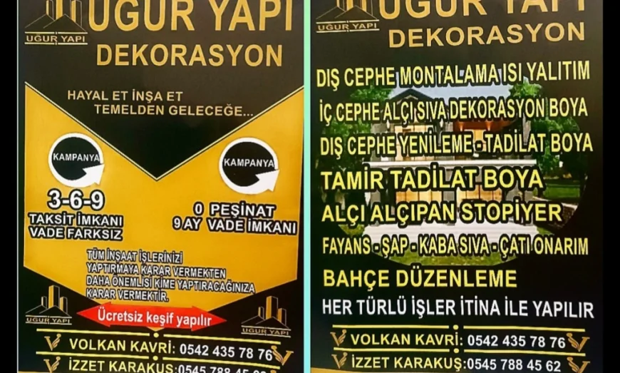 UĞUR YAPI DEKORASYON’DAN DEV KAMPANYA: “Hayal Et, İnşa Et, Temelden Geleceğe…”